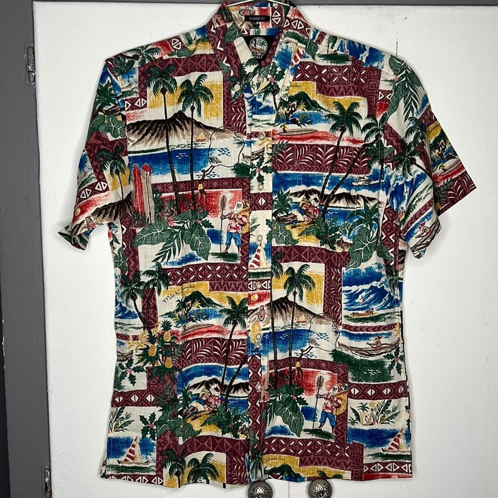 Reyn Spooner Men’s Hawaiian Christmas button up Shirt Size XS Classic Fit 2018